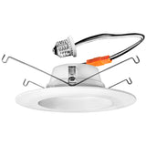 6" LED Retrofit Downlight Kit - 5CCT Selectable - 120V TRIAC Dimmable - 1200 Lumens - 15W - E26 Adapter - 90+ CRI - White - 2700K / 3000K / 4000K / 5000K / 6500K