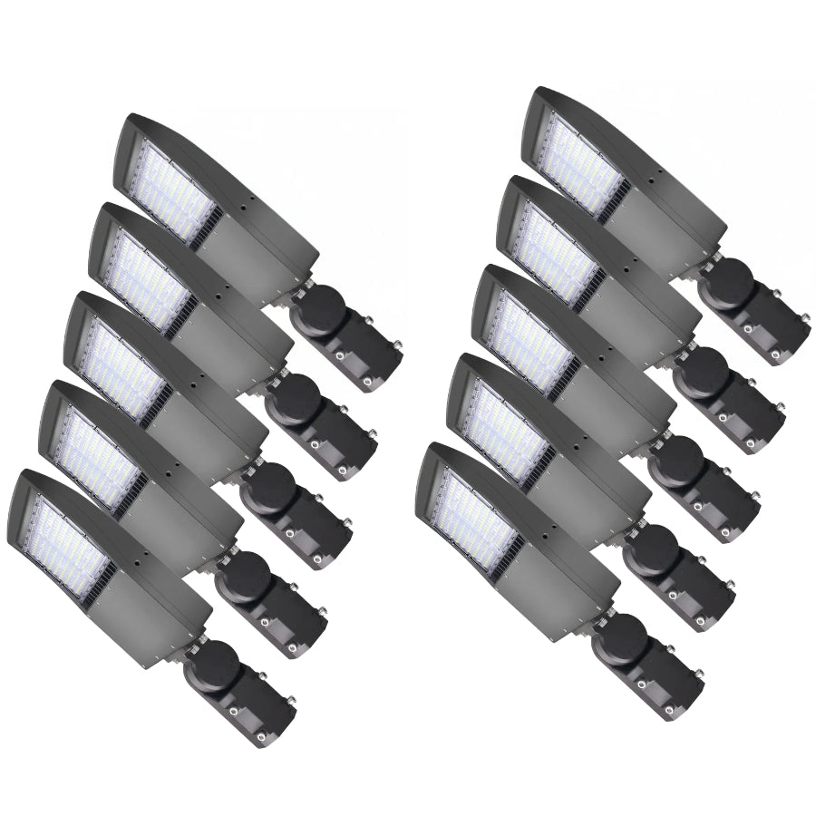 Bulk 80W 100W 150W selectable LED parking lot lights with slip fitter mounts for commercial outdoor lighting