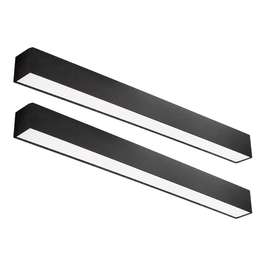 upgradetoled 2 pack 4ft office led linear light black linear strip light fixtures